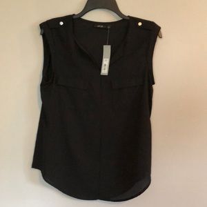 NWT Apt 9 black v neck sleeveless blouse